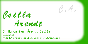 csilla arendt business card